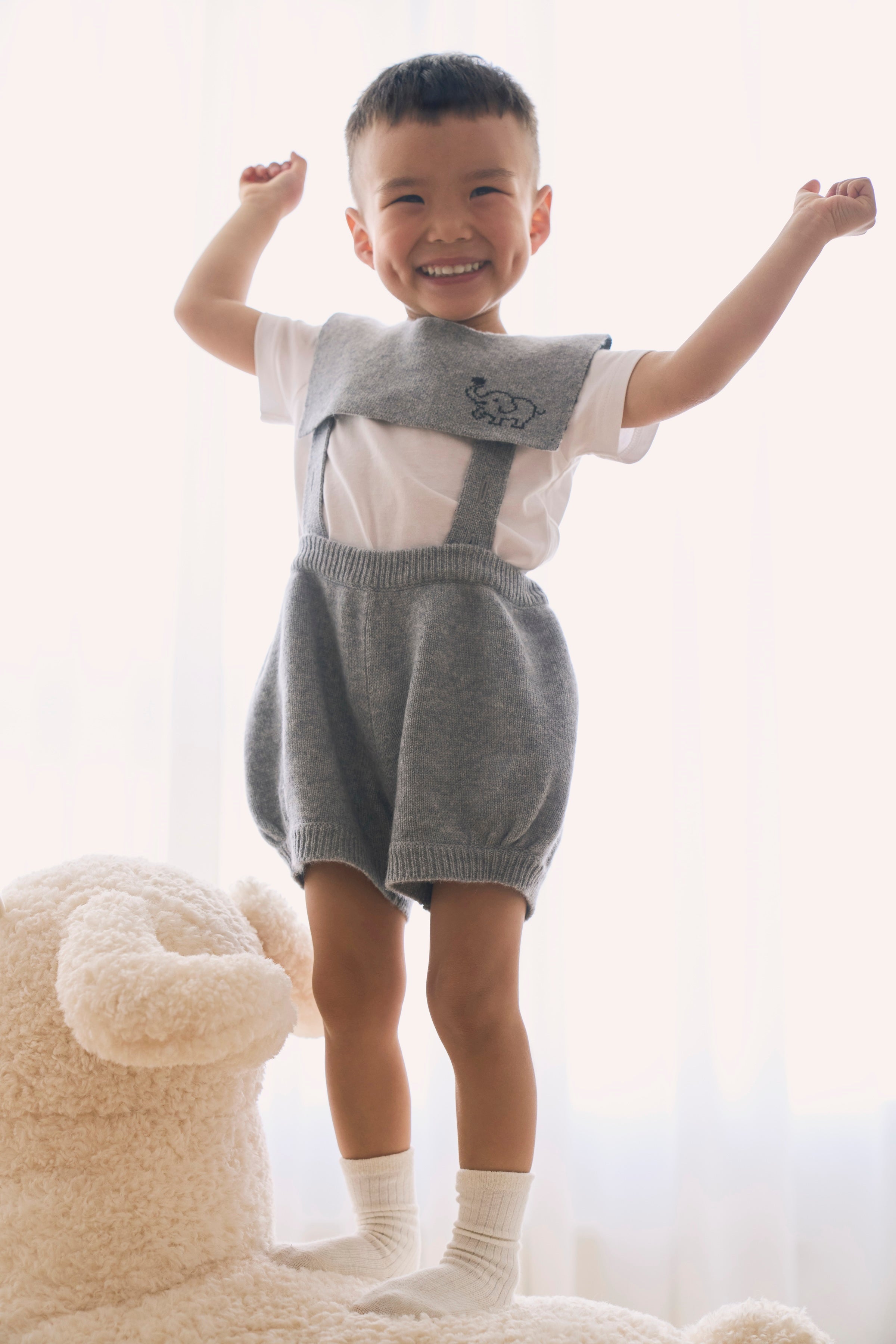 Oidemama Baby 2way Knit Pumpkin Shorts & Apron Set