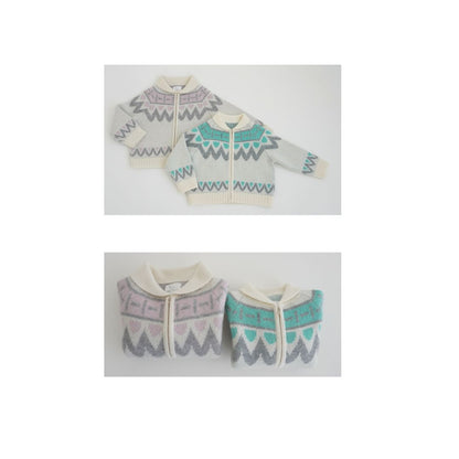 Nordic snow cardigan