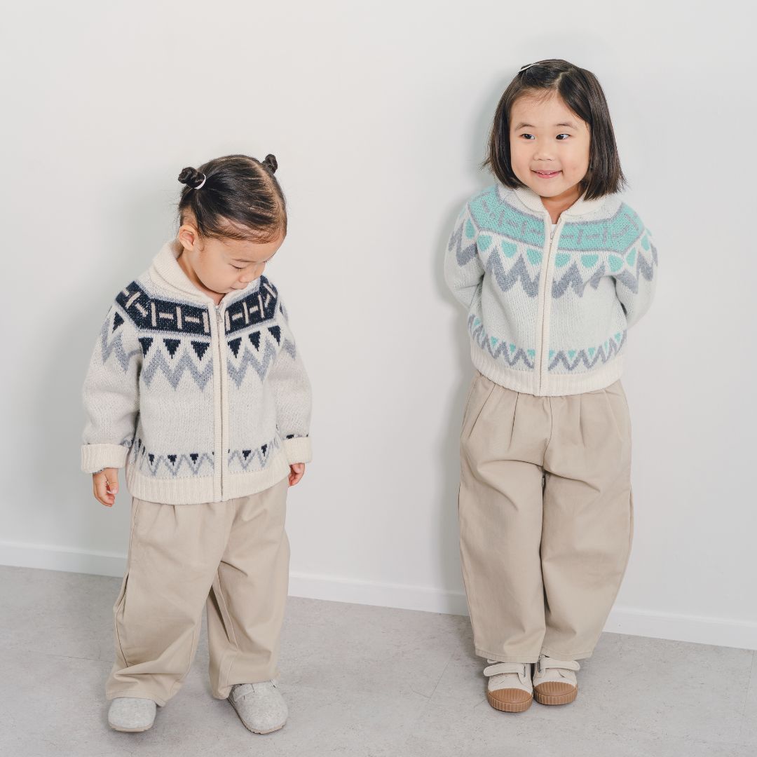 Nordic snow cardigan