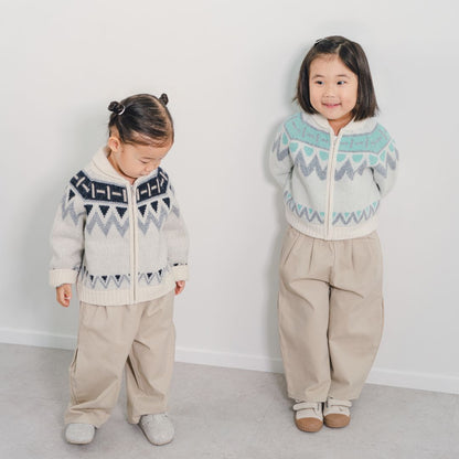 Nordic snow cardigan