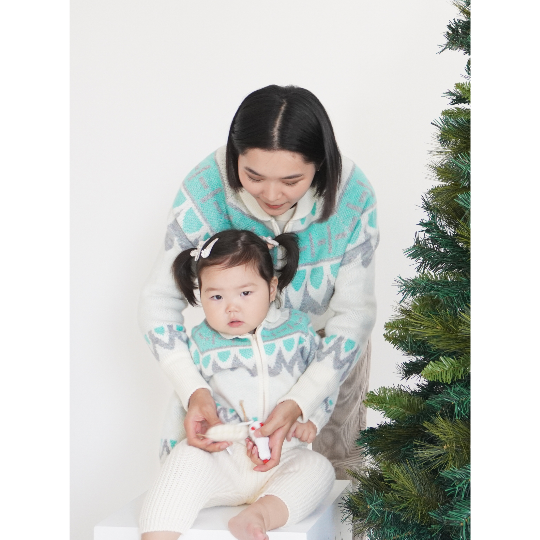 Nordic snow cardigan (mom size)