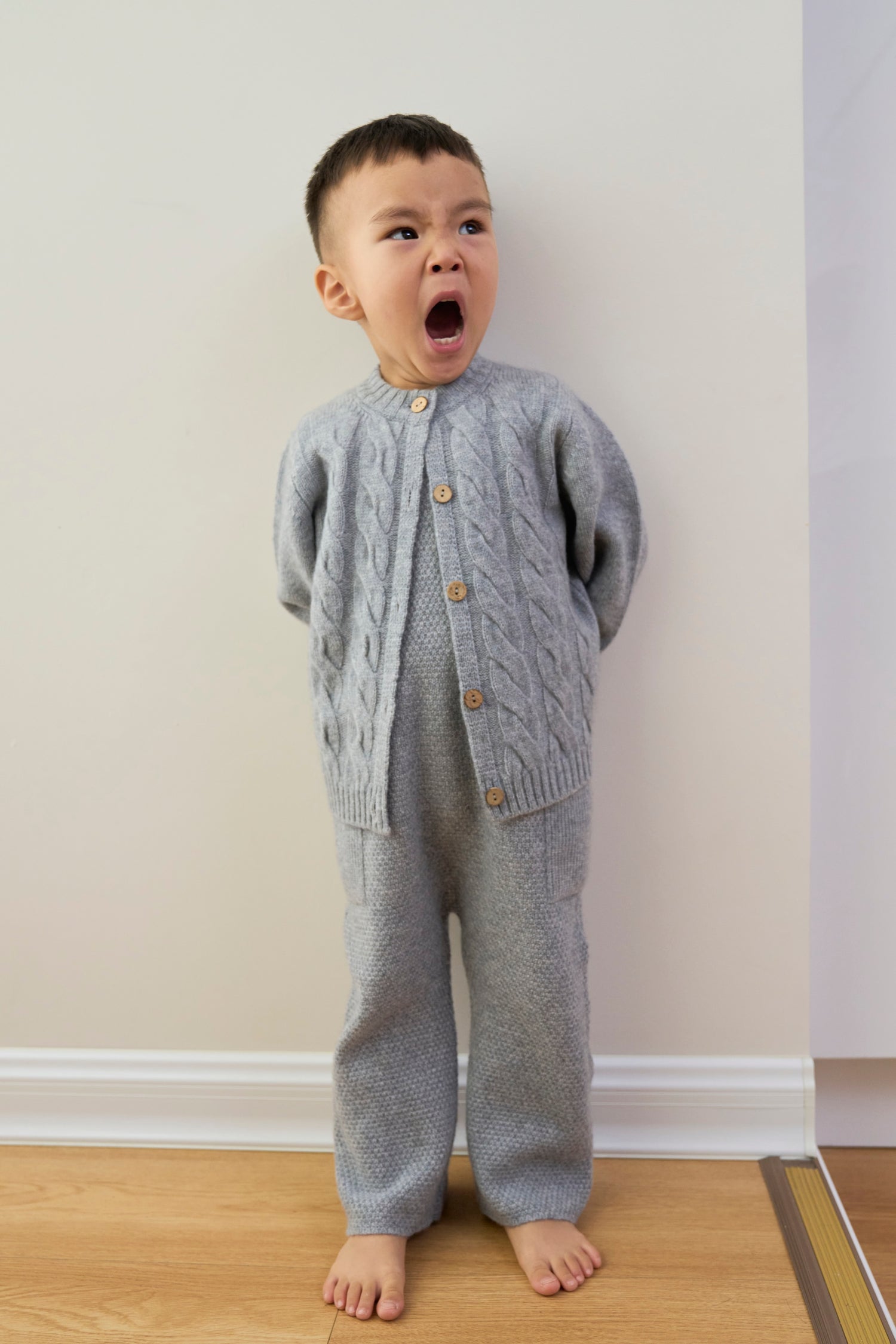 Oidemama Toddler Charming Cable Knit Cardigan